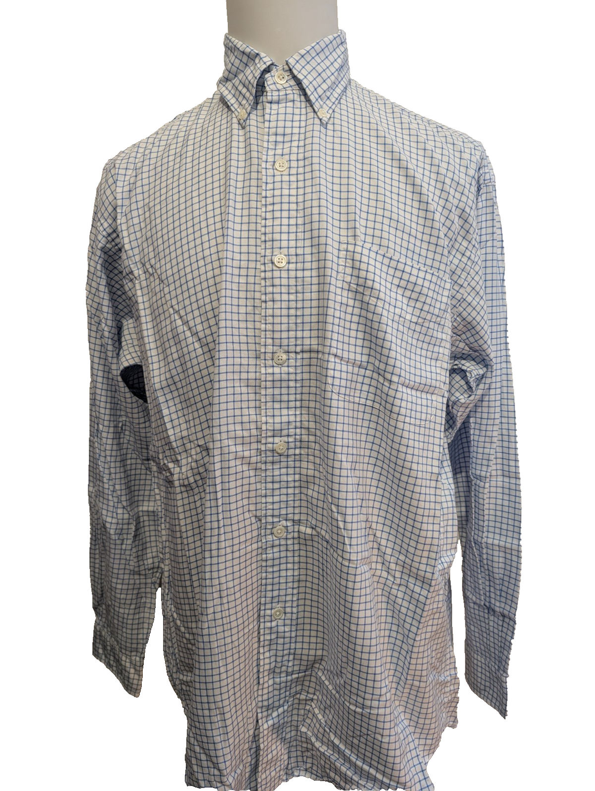 Ralph Lauren Chemise Homme L Blanche Quadrillée Double Retors Sans Logo
