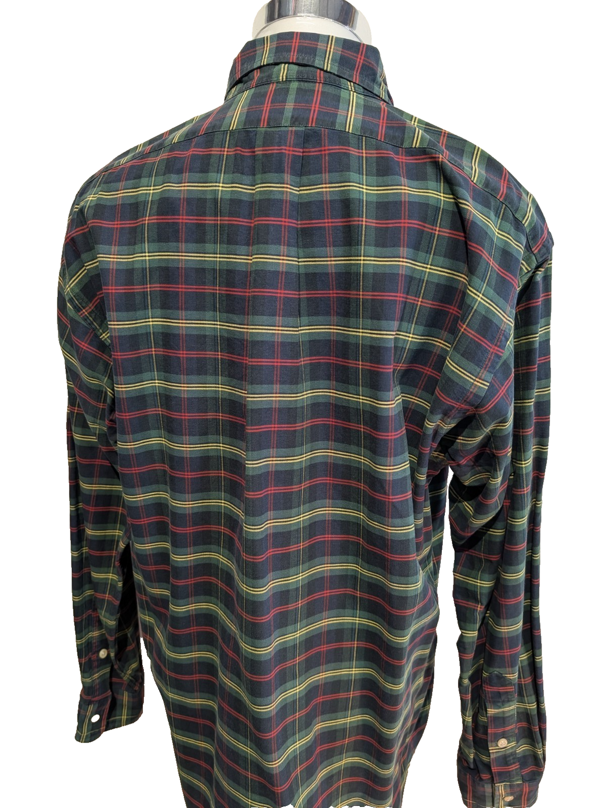 Chemise Polo Ralph Lauren Shirt XL Tartan Vert Rouge Écusson Polo Club Button