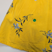 Robe D'Été  XS Jaune Fleurie Fines Bretelles Viscose