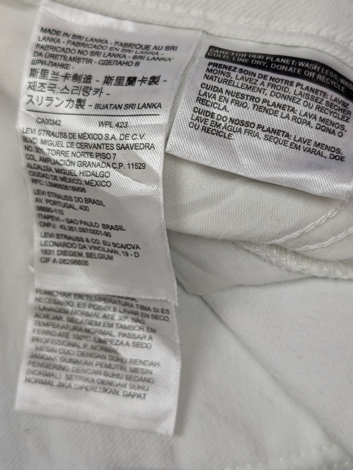 Jean Levi's 711 Skinny Femme Blanc Ultra Stretch Full White W30 L28 T42