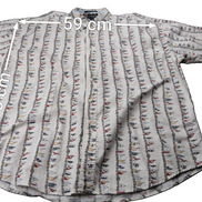 Chemise CHAPS Ralph Lauren manches courtes crème fanions nautiques shirt XL