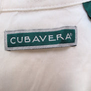 Chemise Hawaïenne Manches Courtes Cubavera Brodée Blanche Rayonne M