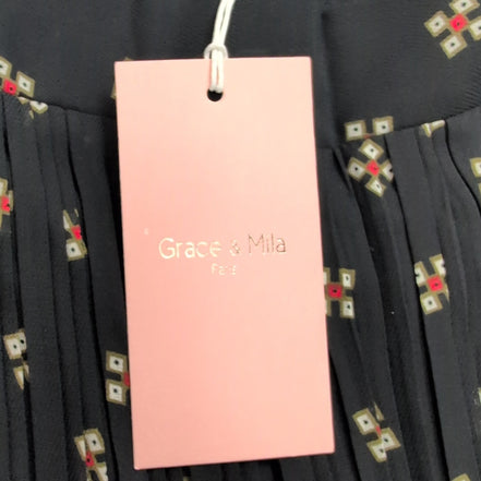 Mini Jupe Femme Grace & Mila Lucas Taille M Noire Plissée Dentelle Neuve