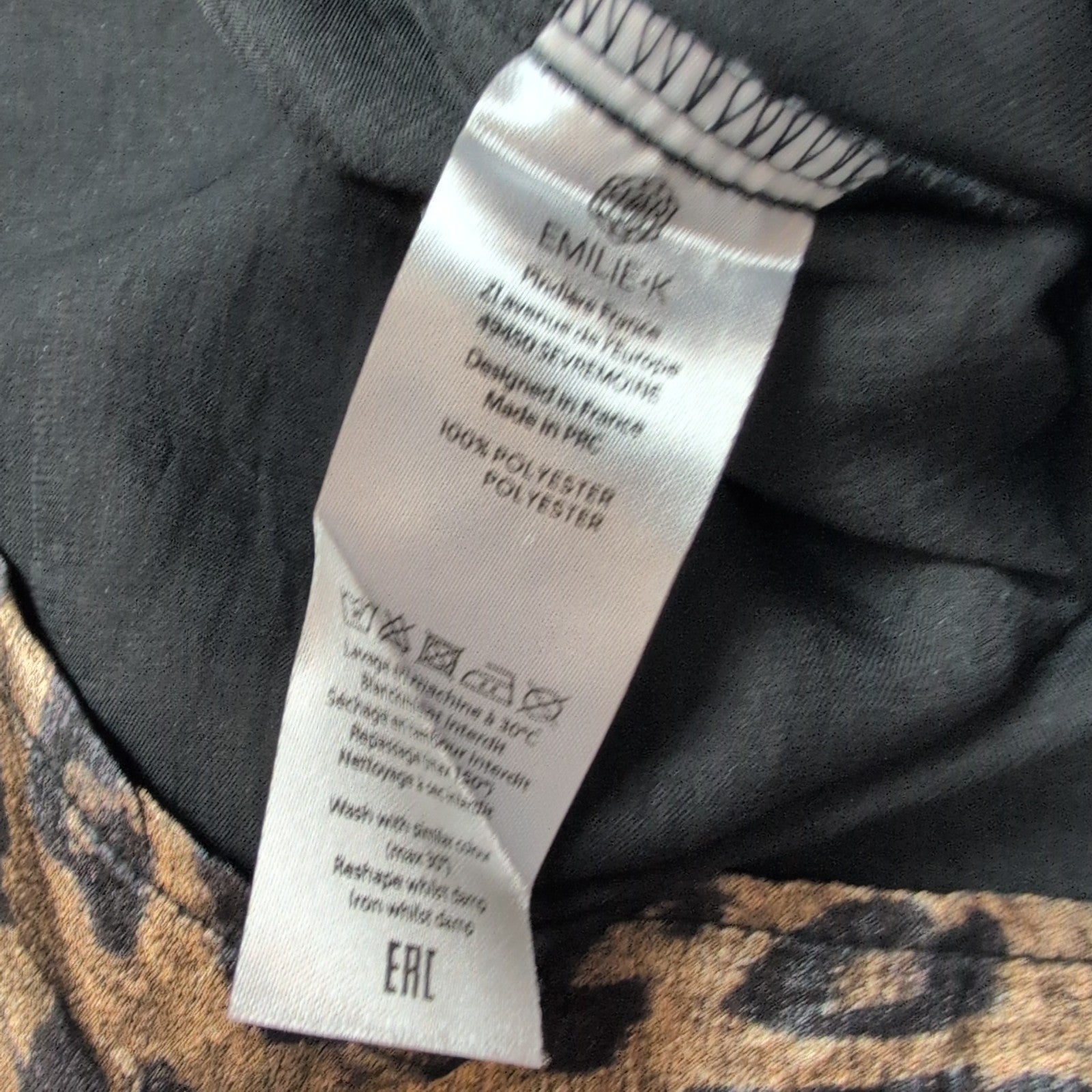 Robe Emilie.K Diane M Manches Longues Léopard Noir Doré Neuve Étiquette