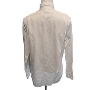 Chemise Ralph Lauren L Blanche Coton Piqué Logo Blanc Brodé Manches Longues