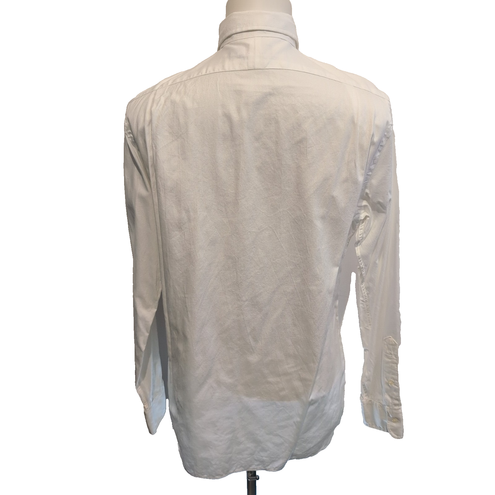 Chemise Ralph Lauren L Blanche Coton Piqué Logo Blanc Brodé Manches Longues