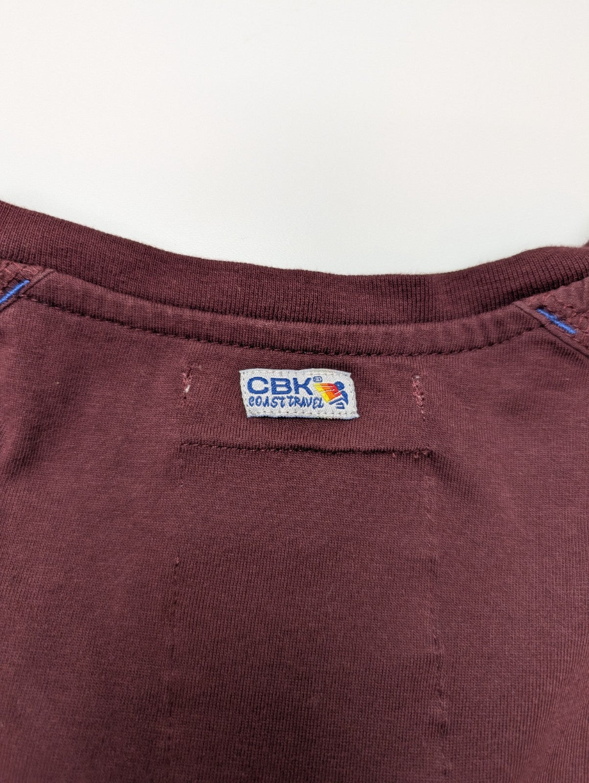 T-Shirt Manches Longues Bordeaux CBK - Taille XL - Poche à Rabat - Neuf sans Éti