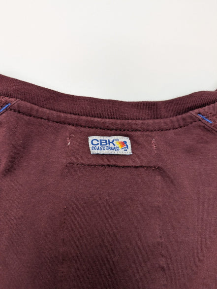 T-Shirt Manches Longues Bordeaux CBK - Taille XL - Poche à Rabat - Neuf sans Éti