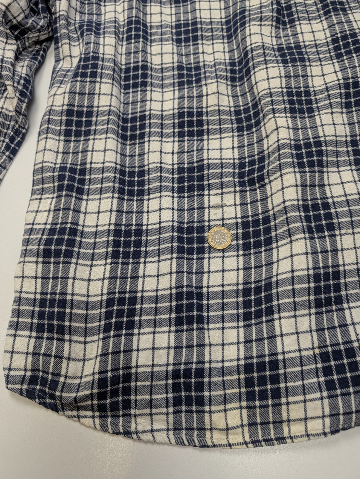 Chemise Flanelle CHAPS L Bûcheron Bleu Blanc 100% Coton |283S