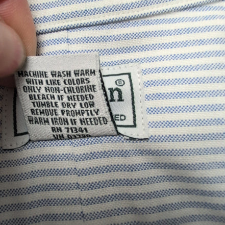 Chemise L.L. Bean Bleu à Rayures Wrinkle Resistant 1 Poche - Taille L