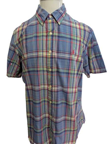 Chemise Polo Ralph Lauren Shirt XL Custom Fit Multicolore Manches Courtes Button