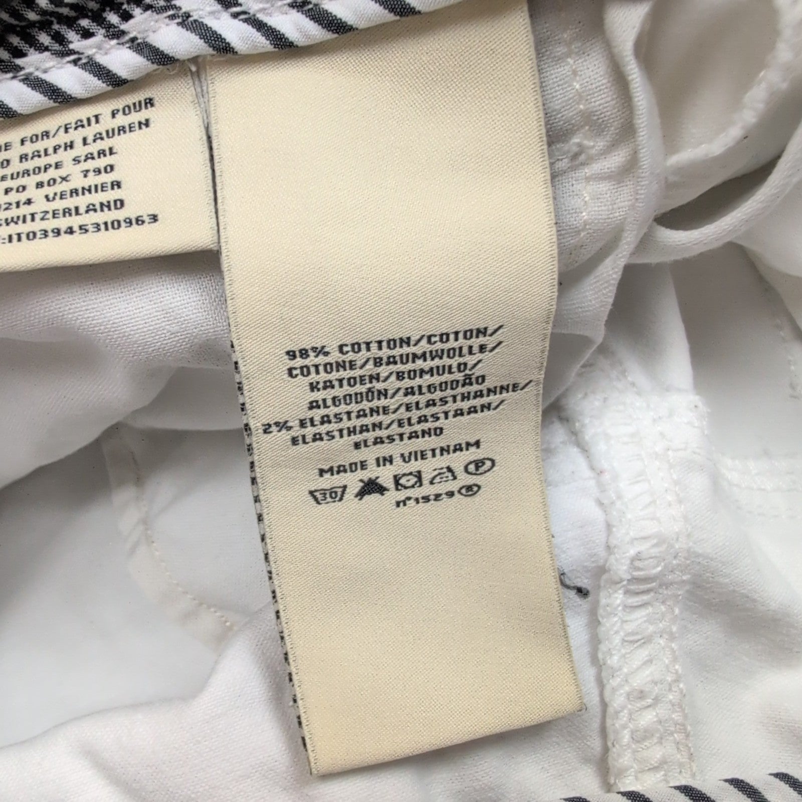 Pantalon Chino Polo Ralph Lauren Blanc Stretch 5 Poches Taille 29x34