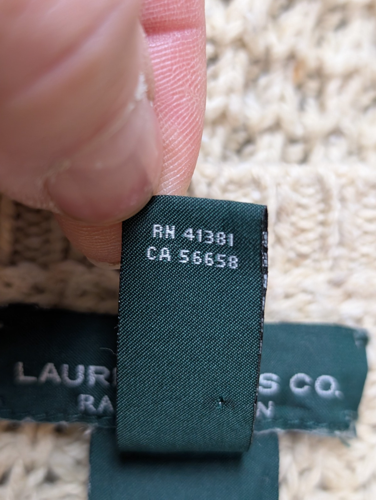 Pull Ralph Lauren (Lauren) Femme L Grosse Maille Style Cape Crème Vintage 🏷️