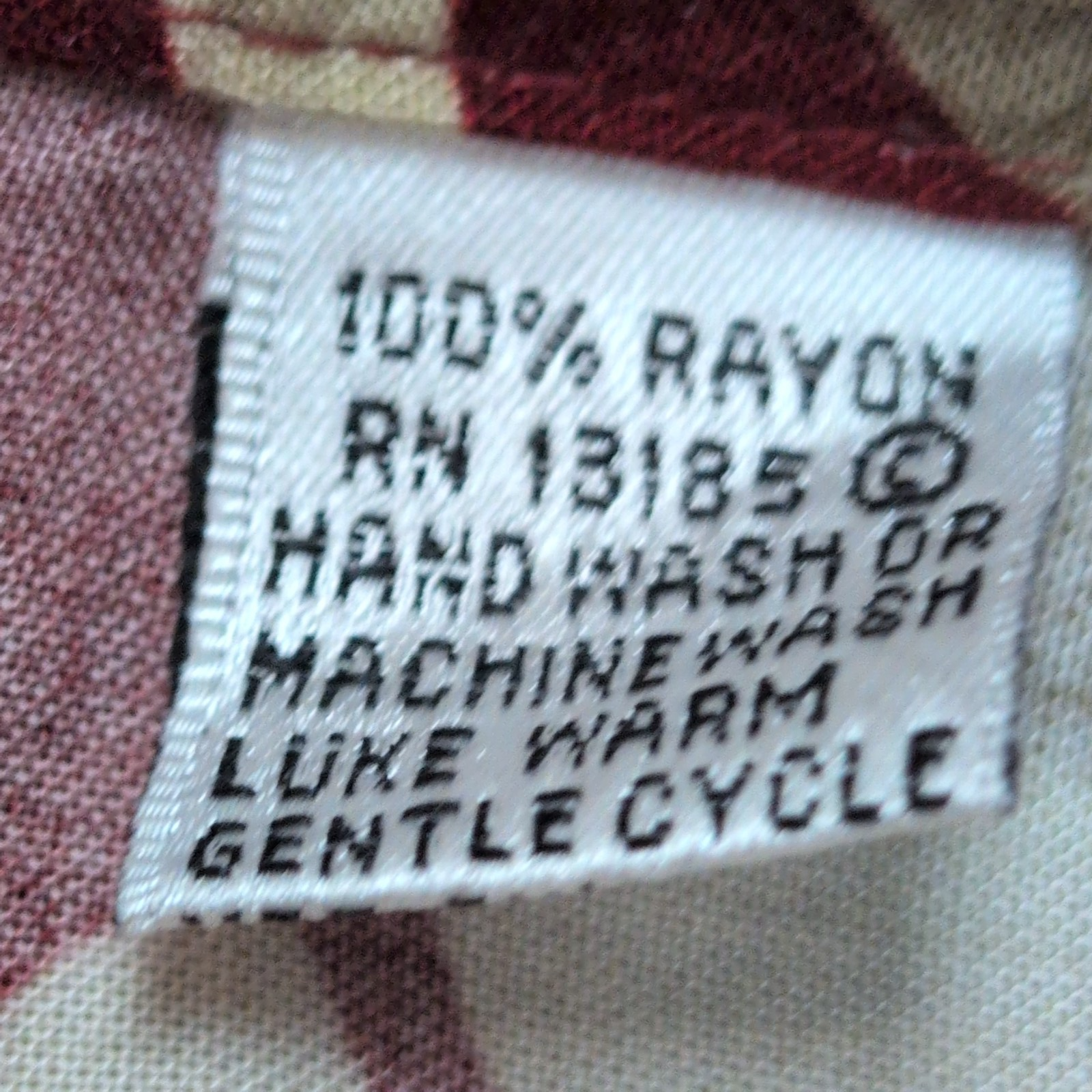 Chemise hawaïenne Pierre Cardin XL bordeaux feuillage 100% rayonne
