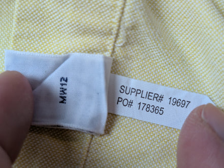 Chemise Ralph Lauren jaune uni logo marron taille L #2506
