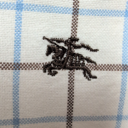 Chemise BURBERRY Blanc Carreaux Bleu Marron Taille 14 XS Homme Coton