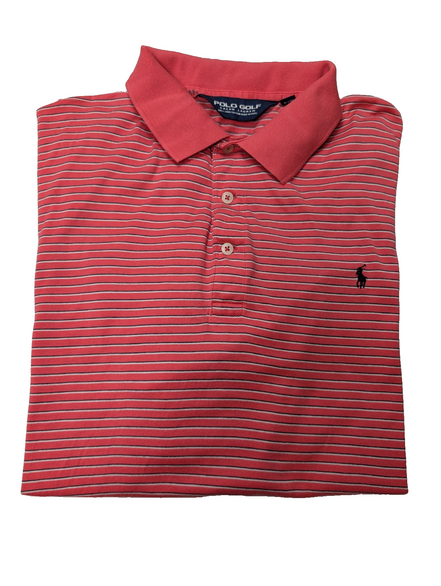 Polo manches courtes Polo Ralph Lauren Golf L rose rayures coton logo marine