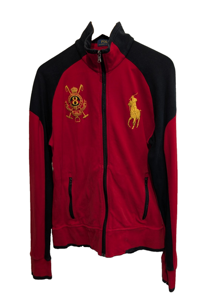 Veste zippée Polo Ralph Lauren M rouge noir Big Pony logo doré n°8