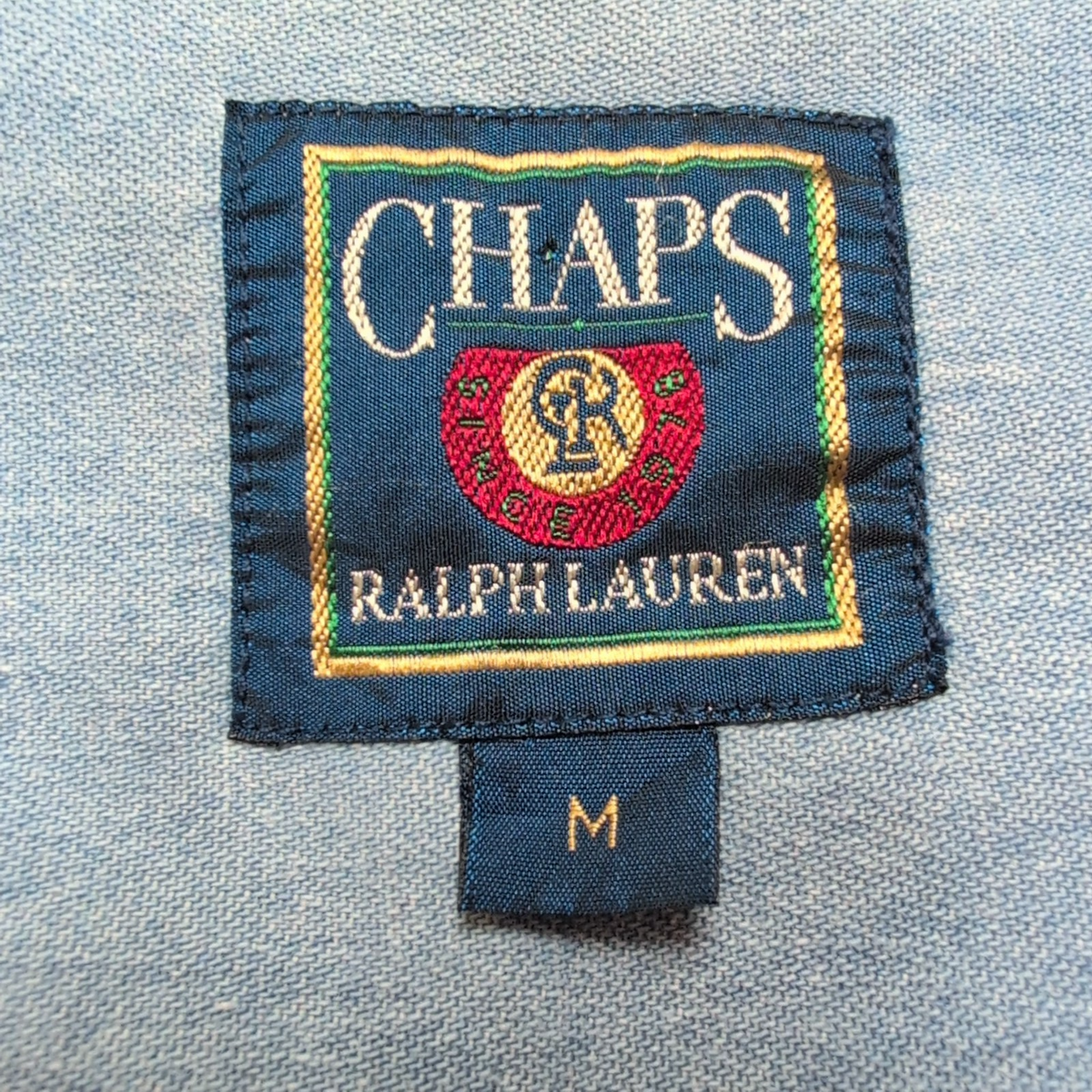 Chaps Ralph Lauren Chemise Rouge Unie Manches Longues 100% Coton Homme M
