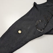 Pull Calvin Klein Jeans femme XS S noir paillettes manches chauve-souris