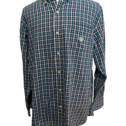 👕 CHEMISE CHAPS PERFORMANCE XL (TG) À CARREAUX BLEUS LOGO BRODÉ 60% COTON