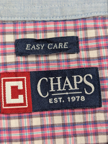 Chemise Chaps manches courtes violet à carreaux taille M #236msch