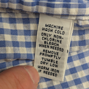 Chemise Polo Ralph Lauren Shirt M Custom Fit Bleu Blanc Gaufrée Sans Logo Button