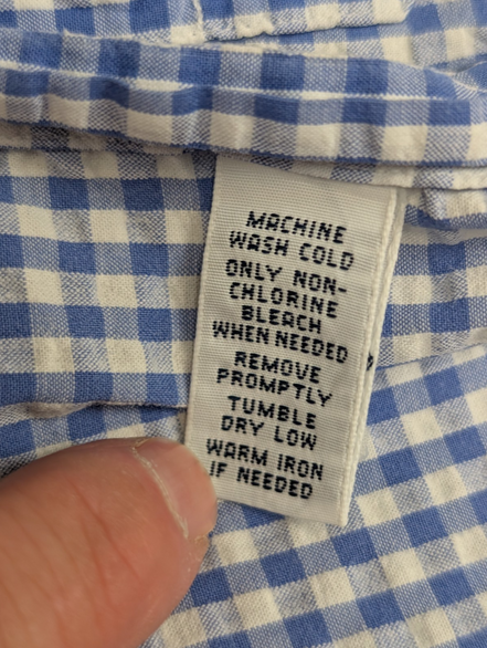 Chemise Polo Ralph Lauren Shirt M Custom Fit Bleu Blanc Gaufrée Sans Logo Button