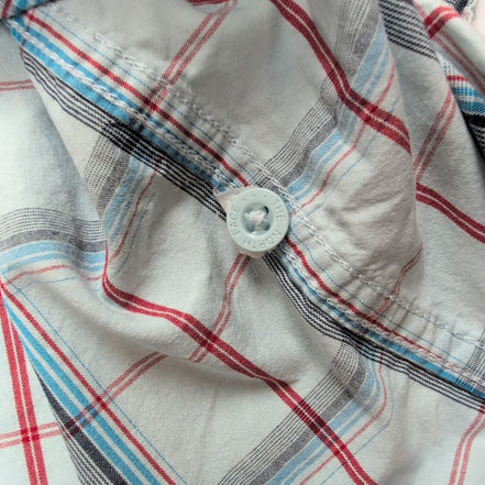 Chemise The North Face M Bleu Rouge Carreaux Manches Courtes Coton