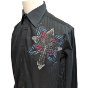 Chemise Eighty Eight M Noir Crucifix Imprimé 100% Coton manches longues