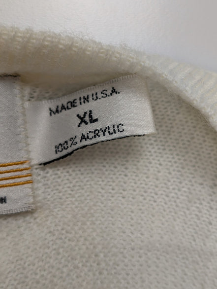 Pull London Fog Vintage Blanc Cassé - Made in USA - Taille XL/3XL - Rare