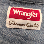 Chemise Wrangler XL Bleu Chiné 100% Coton 2 Poches Manches Courtes