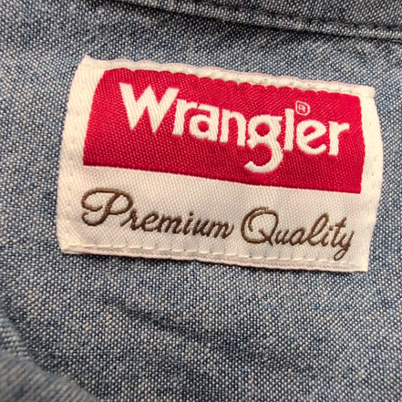 Chemise Wrangler XL Bleu Chiné 100% Coton 2 Poches Manches Courtes