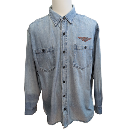 Chemise Harley Davidson Jean XL Dos Imprimé Vintage 100% Coton