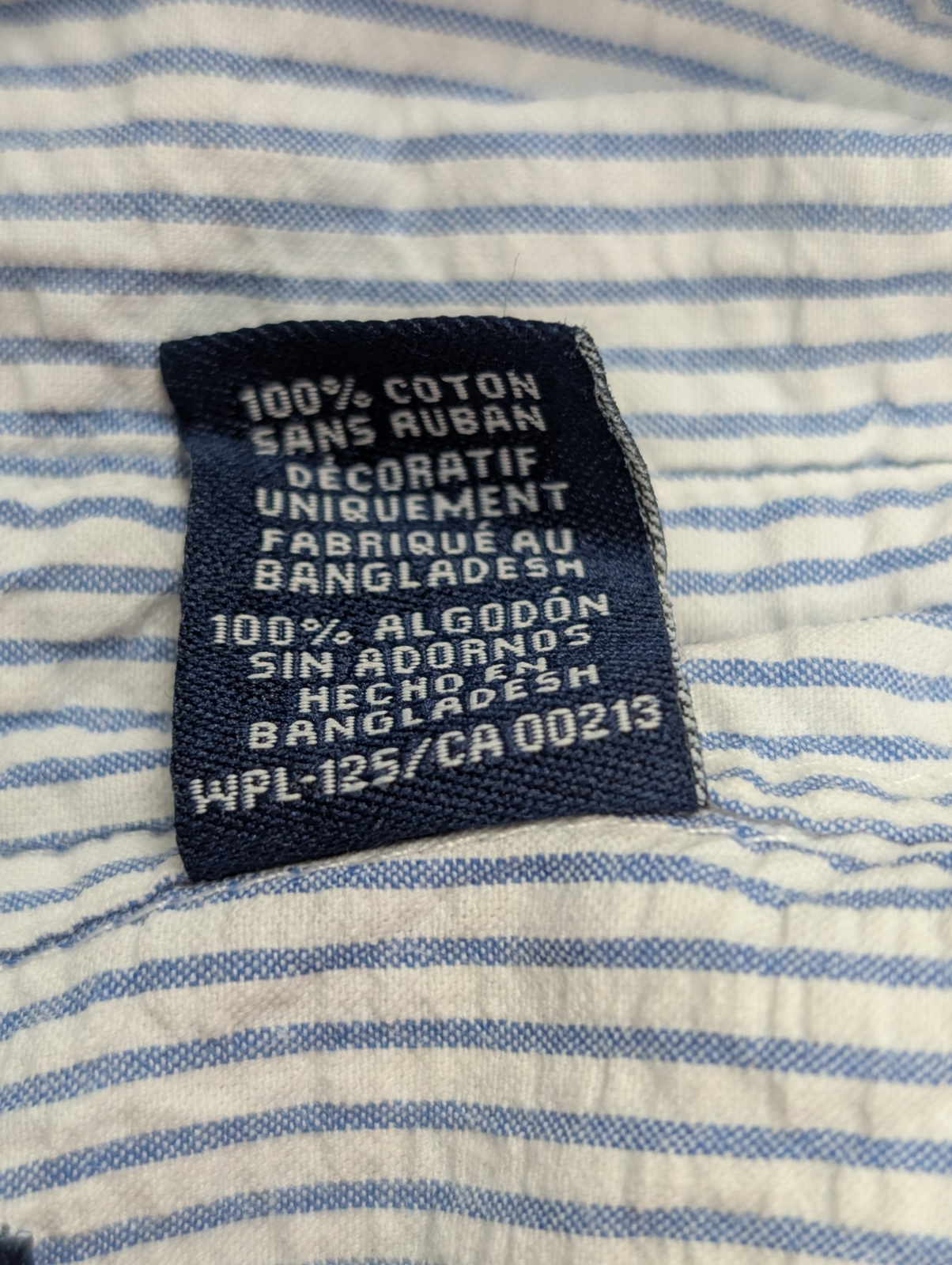 Chemise Chaps manches courtes bleu à rayures taille L #237msch