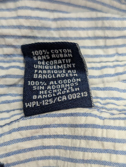 Chemise Chaps manches courtes bleu à rayures taille L #237msch