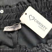 Jupe Femme Taille XL Christy Noire Satinée Stretch Neuve avec Étiquette