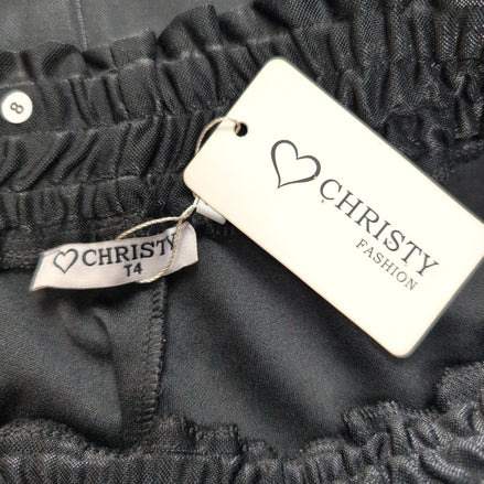 Jupe Femme Taille XL Christy Noire Satinée Stretch Neuve avec Étiquette