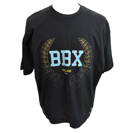 T-shirt Barbeux BBX XS Oversize Noir Coton Épais Neuf avec Étiquette