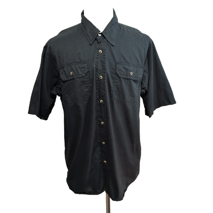 Chemise Wrangler Manche Courte Noire Unie Taille XL Deux Poches