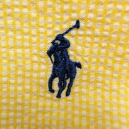 Chemise Ralph Lauren Classic Fit XL Jaune Carreaux Palmier Brodé manches courtes