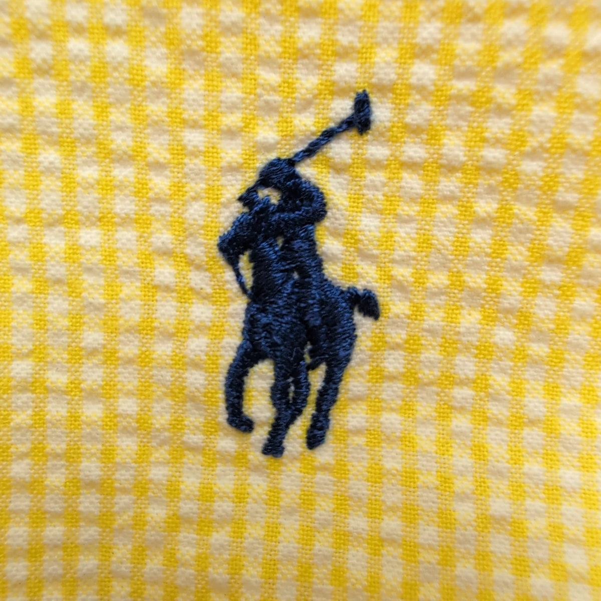 Chemise Ralph Lauren Classic Fit XL Jaune Carreaux Palmier Brodé manches courtes