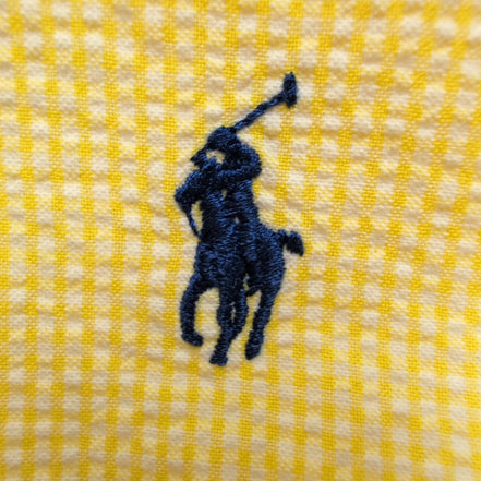 Chemise Ralph Lauren Classic Fit XL Jaune Carreaux Palmier Brodé manches courtes