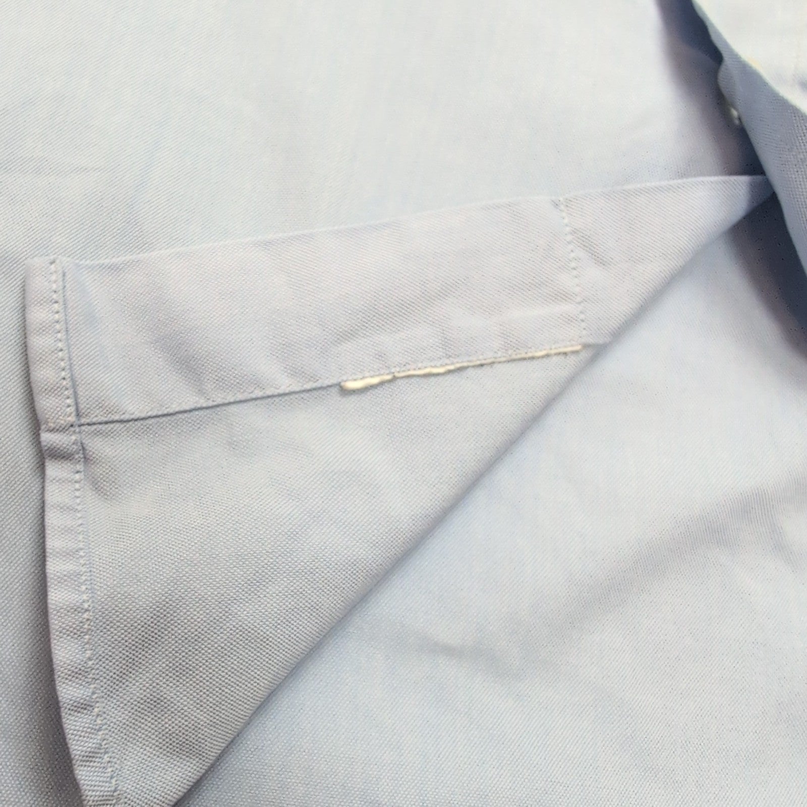 Chemise Burberry L/XL Bleu Clair Logo Brodé Boutons Gravés Coton Manches longues