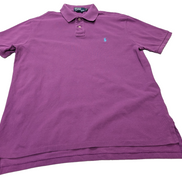 Polo manches courtes Polo Ralph Lauren violet lilas logo turquoise Custom Fit L