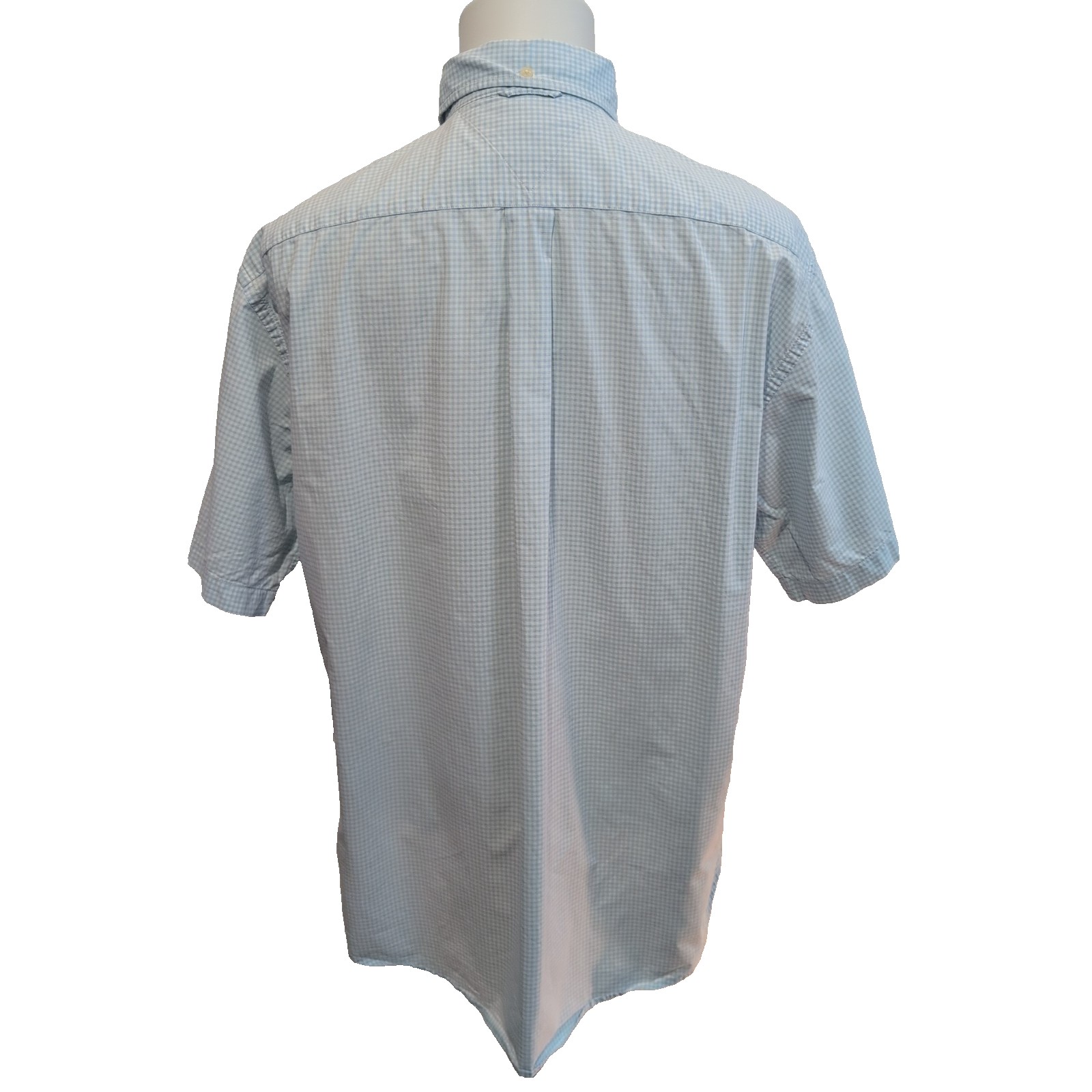 Chemise Tommy Hilfiger bleu ciel à carreaux manches courtes à poche taille L
