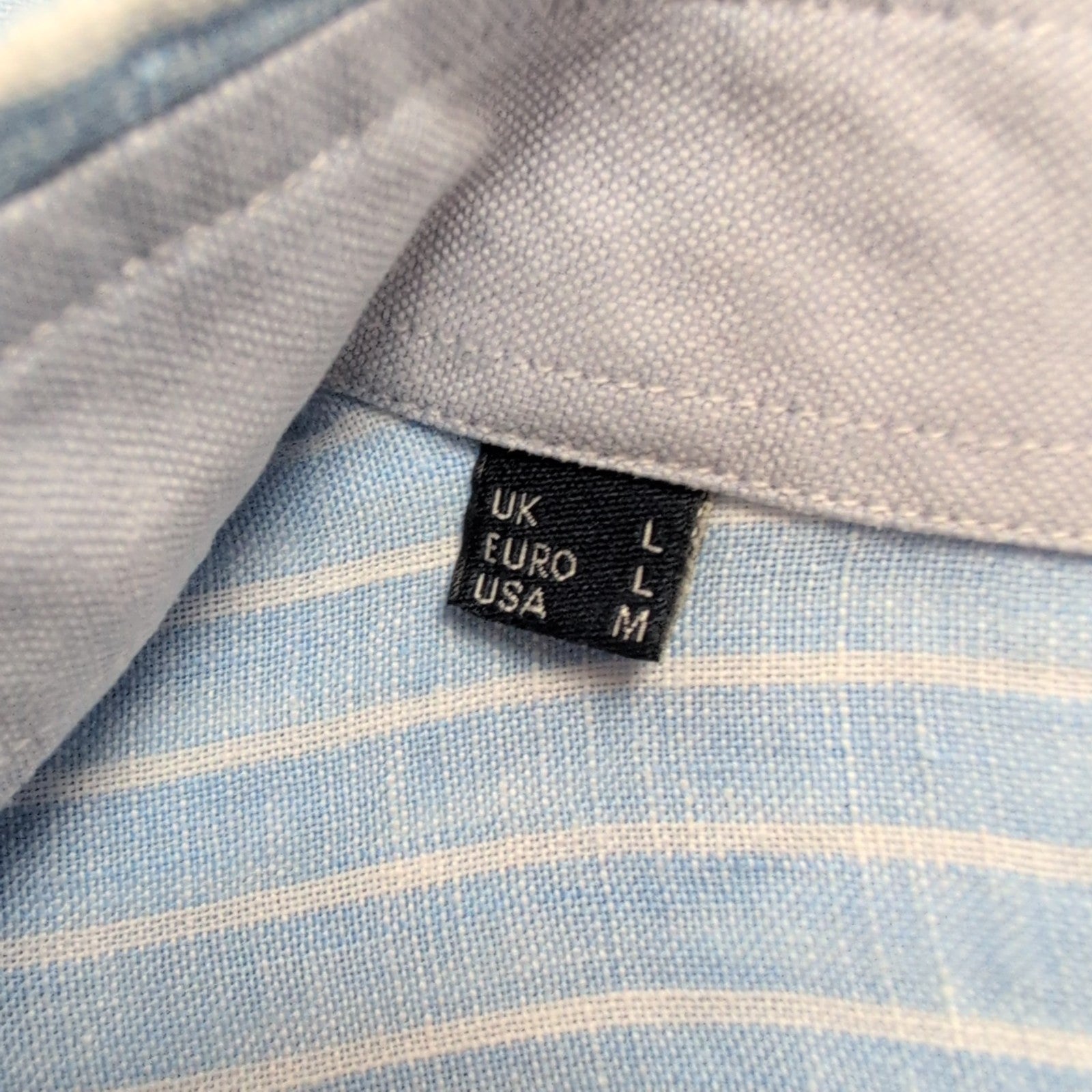 Chemise BARBOUR Homme M Lin Bleu Ciel à Rayures Manches Courtes Poche