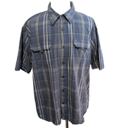 Chemise Tommy Hilfiger Manche Courte Bleue Blanche Carreaux Taille 2XL Deux Poch