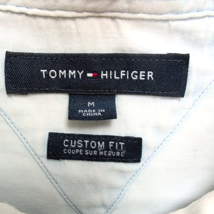 Chemise Tommy Hilfiger Homme Taille M Custom Fit Bleu Indigo Effet Jean Coton