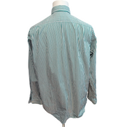 Chemise Polo Ralph Lauren L Rayures Vert Noir Made in Hong Kong manches longues